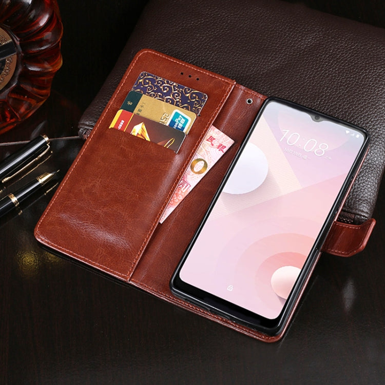 For HTC Desire 20+ idewei Crazy Horse Texture Horizontal Flip Leather Case with Holder & Card Slots & Wallet(Brown) - HTC by idewei | Online Shopping South Africa | PMC Jewellery | Buy Now Pay Later Mobicred