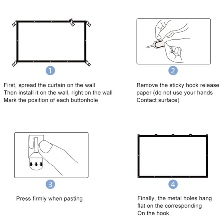 Folding Milk Silk Polyester Projector Film Curtain, Size:120 inch (16:9) Projection Area: 266 x 148cm - Film Curtains by PMC Jewellery | Online Shopping South Africa | PMC Jewellery | Buy Now Pay Later Mobicred