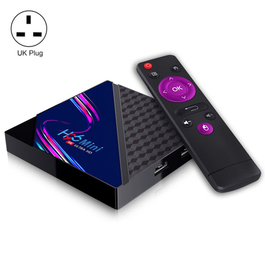 H96 Mini V8 4K Smart TV Box with Remote Control, Android 10.0, RK3228A Quad-core Cortex-A7, 1GB+8GB, Built-in TikTok, Support DLNA / HDMI / USBx2 / 2.4G WIFI, Plug Type:UK Plug - RK3228A by PMC Jewellery | Online Shopping South Africa | PMC Jewellery | Buy Now Pay Later Mobicred