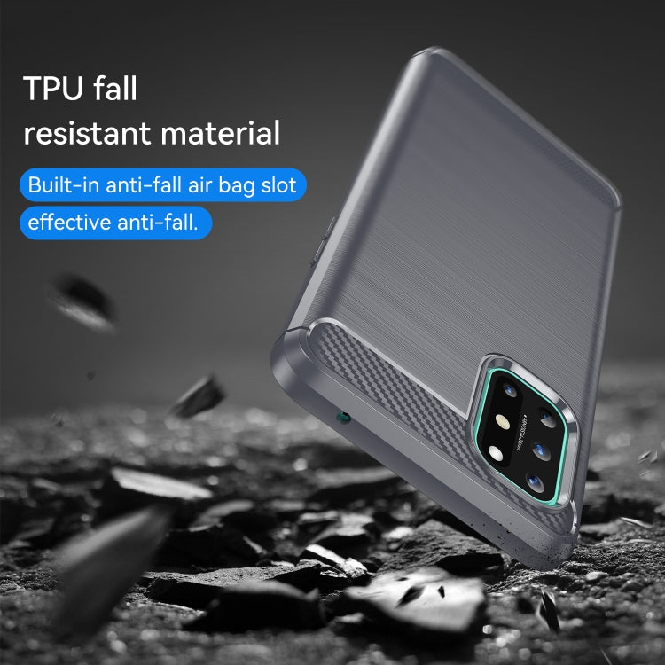 For OnePlus 8T Brushed Texture Carbon Fiber TPU Case (Grey) - OnePlus Cases by PMC Jewellery | Online Shopping South Africa | PMC Jewellery | Buy Now Pay Later Mobicred