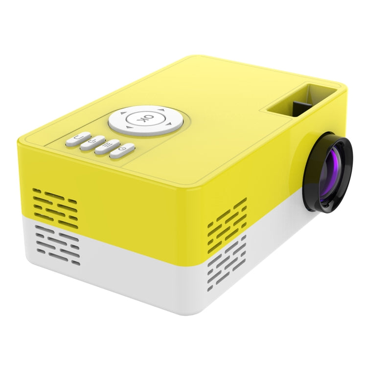 J15 1920 x 1080P HD Household Mini LED Projector with Tripod Mount Support AV / HDMI x 1 / USB x1 / TF x 1, Plug Type:UK Plug(Yellow White) - Mini Projector by PMC Jewellery | Online Shopping South Africa | PMC Jewellery | Buy Now Pay Later Mobicred