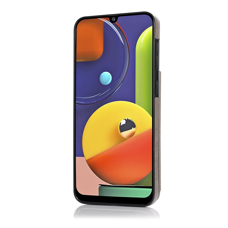 For Samsung Galaxy A50 / A50s Double Buckle Mandala Pattern PU+TPU Protective Case with Card Slots & Holder & Photo Frame(Grey) - Galaxy Phone Cases by PMC TechLife | Online Shopping South Africa | PMC TechLife | Buy Now Pay Later Mobicred