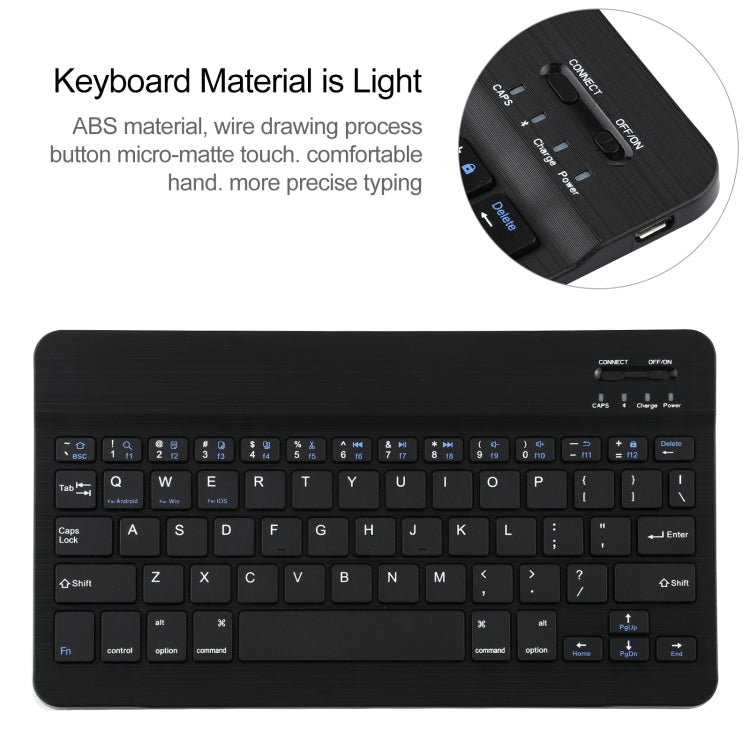 Universal Detachable Bluetooth Keyboard + Leather Tablet Case without Touchpad for iPad 9-10 inch, Specification:Black Keyboard(Black) - Universal by PMC Jewellery | Online Shopping South Africa | PMC Jewellery