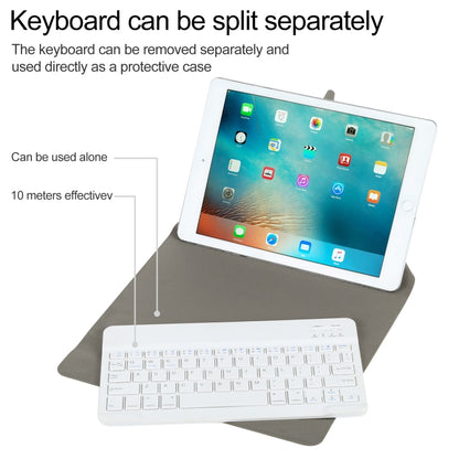 Universal Detachable Bluetooth Keyboard + Leather Tablet Case without Touchpad for iPad 9-10 inch, Specification:White Keyboard(Black) - Universal by PMC Jewellery | Online Shopping South Africa | PMC Jewellery