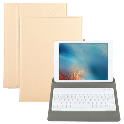 Universal Detachable Bluetooth Keyboard + Leather Tablet Case without Touchpad for iPad 9-10 inch, Specification:White Keyboard(Gold) - Universal by PMC Jewellery | Online Shopping South Africa | PMC Jewellery