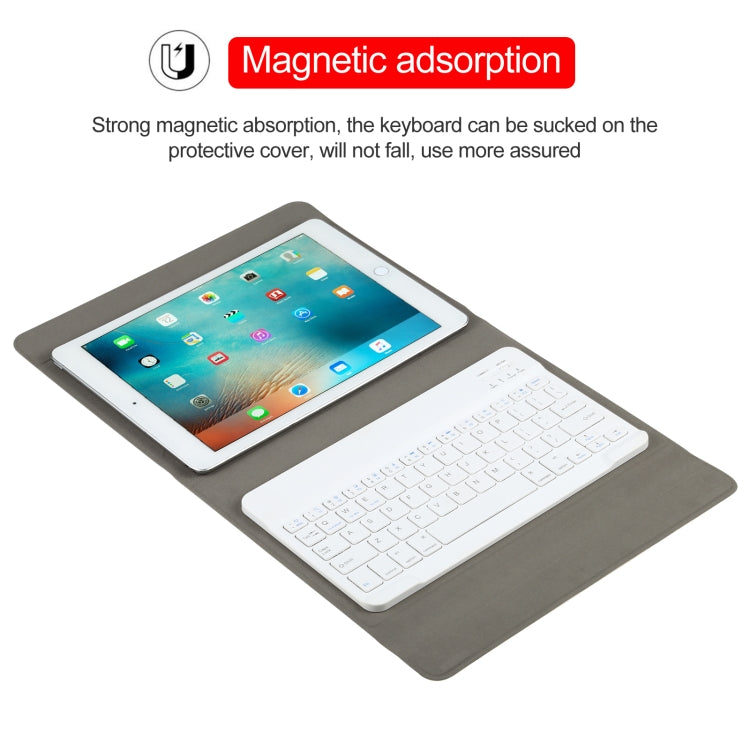 Universal Detachable Bluetooth Keyboard + Leather Tablet Case without Touchpad for iPad 9-10 inch, Specification:White Keyboard(Gold) - Universal by PMC Jewellery | Online Shopping South Africa | PMC Jewellery