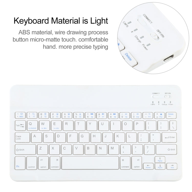 Universal Detachable Bluetooth Keyboard + Leather Tablet Case without Touchpad for iPad 9-10 inch, Specification:White Keyboard(Blue) - Universal by PMC Jewellery | Online Shopping South Africa | PMC Jewellery