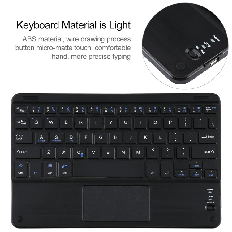 Universal Detachable Bluetooth Keyboard + Leather Tablet Case with Touchpad for iPad 9-10 inch, Specification:Black Keyboard(Black) - Universal by PMC Jewellery | Online Shopping South Africa | PMC Jewellery