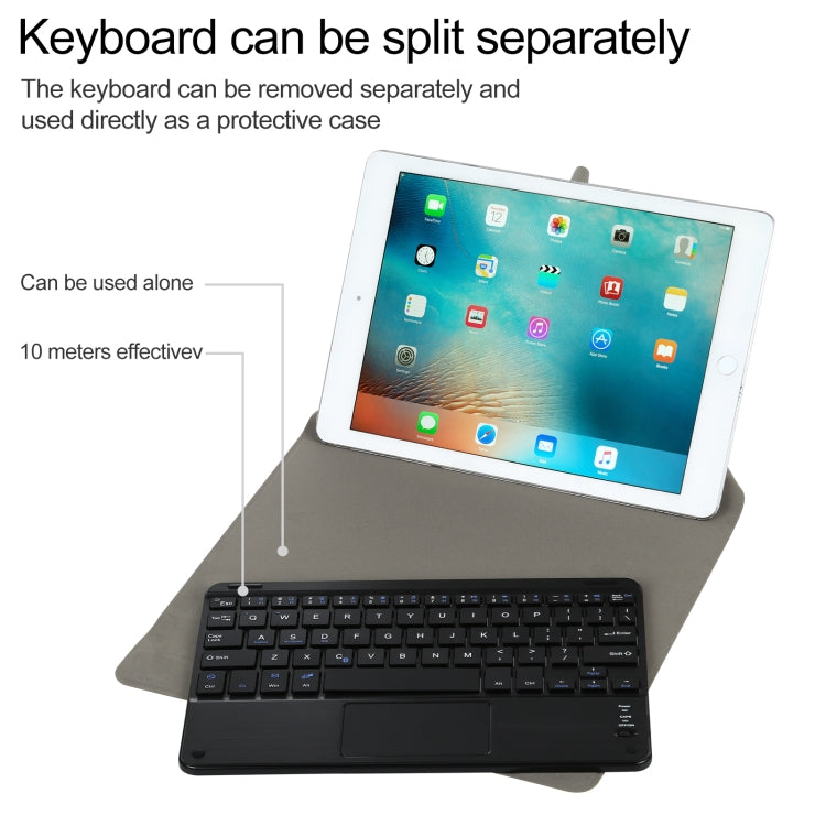 Universal Detachable Bluetooth Keyboard + Leather Tablet Case with Touchpad for iPad 9-10 inch, Specification:Black Keyboard(Black) - Universal by PMC Jewellery | Online Shopping South Africa | PMC Jewellery