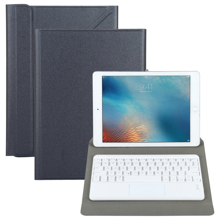 Universal Detachable Bluetooth Keyboard + Leather Tablet Case with Touchpad for iPad 9-10 inch, Specification:White Keyboard(Black) - Universal by PMC Jewellery | Online Shopping South Africa | PMC Jewellery