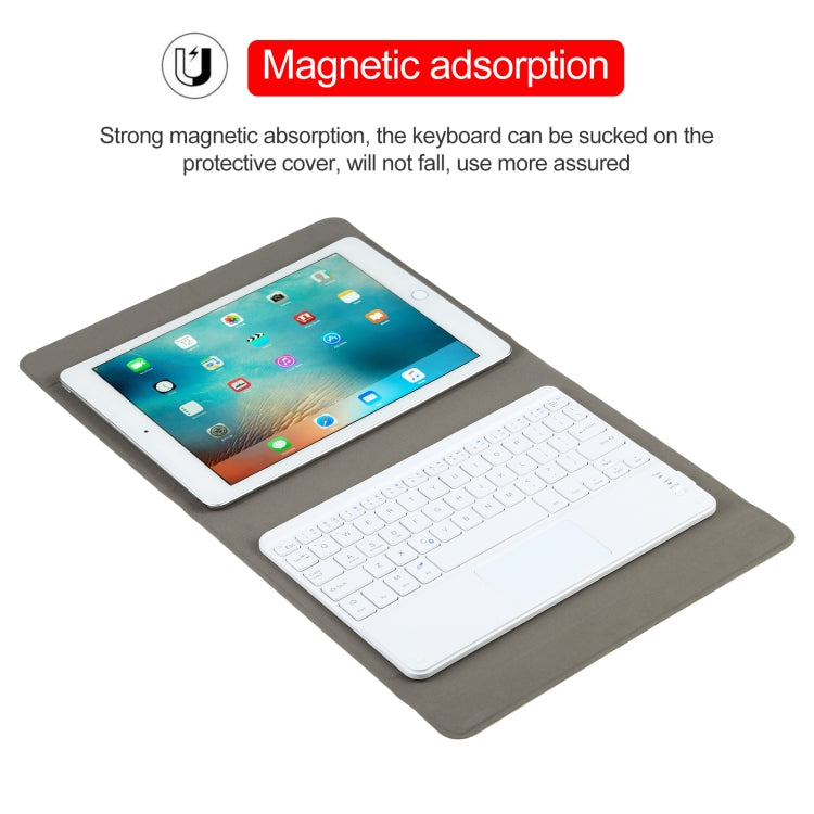 Universal Detachable Bluetooth Keyboard + Leather Tablet Case with Touchpad for iPad 9-10 inch, Specification:White Keyboard(Black) - Universal by PMC Jewellery | Online Shopping South Africa | PMC Jewellery