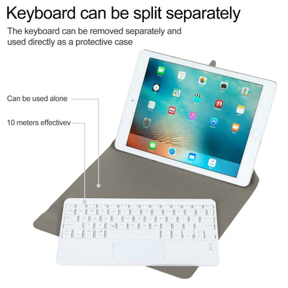 Universal Detachable Bluetooth Keyboard + Leather Tablet Case with Touchpad for iPad 9-10 inch, Specification:White Keyboard(Pink) - Universal by PMC Jewellery | Online Shopping South Africa | PMC Jewellery