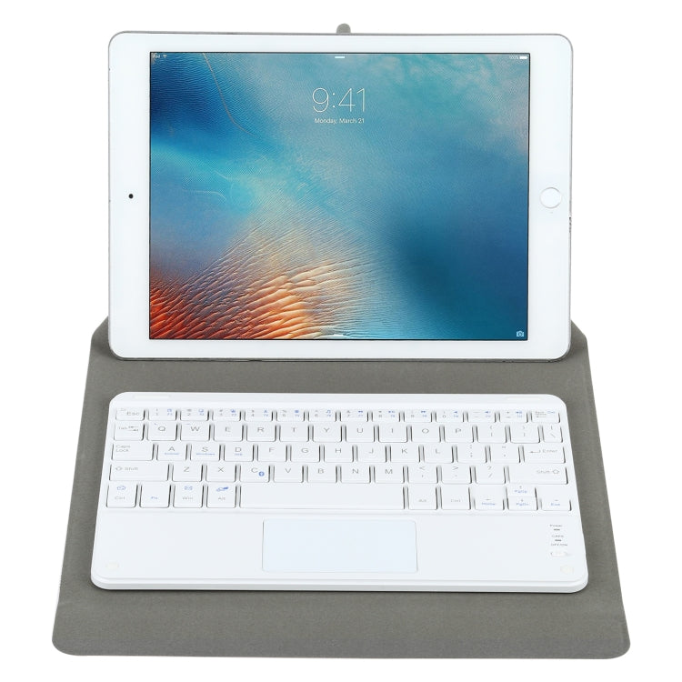 Universal Detachable Bluetooth Keyboard + Leather Tablet Case with Touchpad for iPad 9-10 inch, Specification:White Keyboard(Gold) - Universal by PMC Jewellery | Online Shopping South Africa | PMC Jewellery