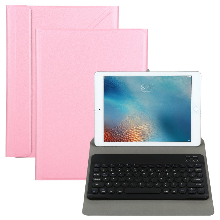 Universal Round Keys Detachable Bluetooth Keyboard + Leather Tablet Case without Touchpad for iPad 9-10 inch, Specification:Black Keyboard(Pink) - Universal by PMC Jewellery | Online Shopping South Africa | PMC Jewellery