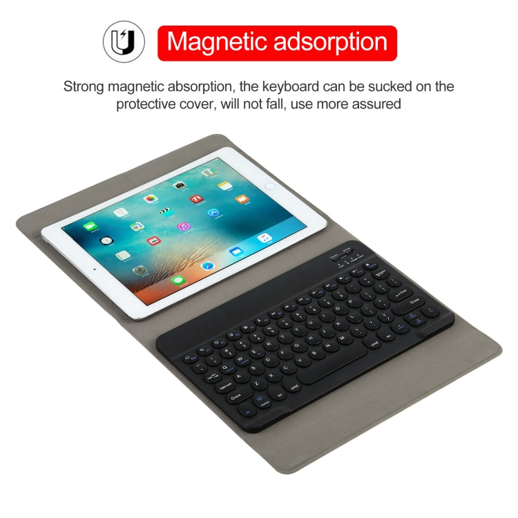 Universal Round Keys Detachable Bluetooth Keyboard + Leather Tablet Case without Touchpad for iPad 9-10 inch, Specification:Black Keyboard(Pink) - Universal by PMC Jewellery | Online Shopping South Africa | PMC Jewellery