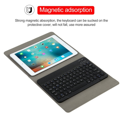 Universal Round Keys Detachable Bluetooth Keyboard + Leather Tablet Case without Touchpad for iPad 9-10 inch, Specification:Black Keyboard(Gold) - Universal by PMC Jewellery | Online Shopping South Africa | PMC Jewellery