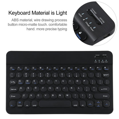 Universal Round Keys Detachable Bluetooth Keyboard + Leather Tablet Case without Touchpad for iPad 9-10 inch, Specification:Black Keyboard(Blue) - Universal by PMC Jewellery | Online Shopping South Africa | PMC Jewellery