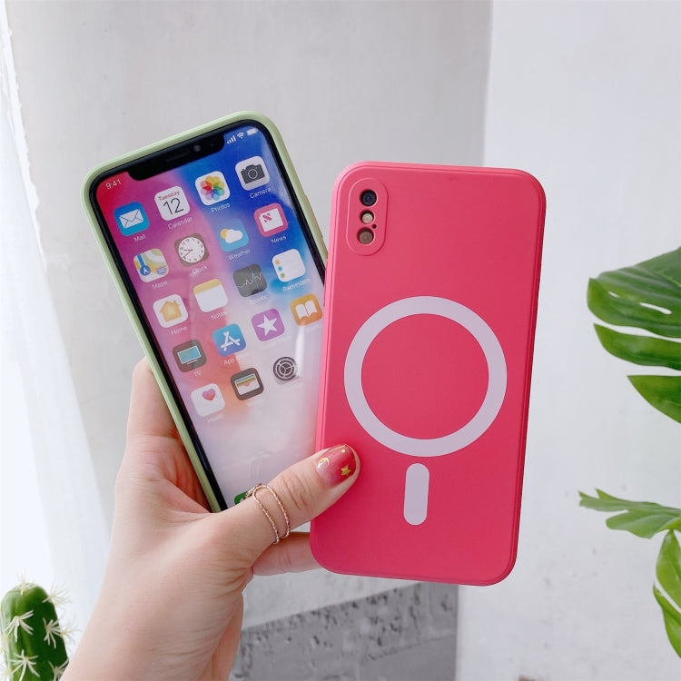 For iPhone X / XS Liquid Silicone Full Coverage Shockproof Magsafe Case(Beige) - More iPhone Cases by PMC TechLife | Online Shopping South Africa | PMC TechLife