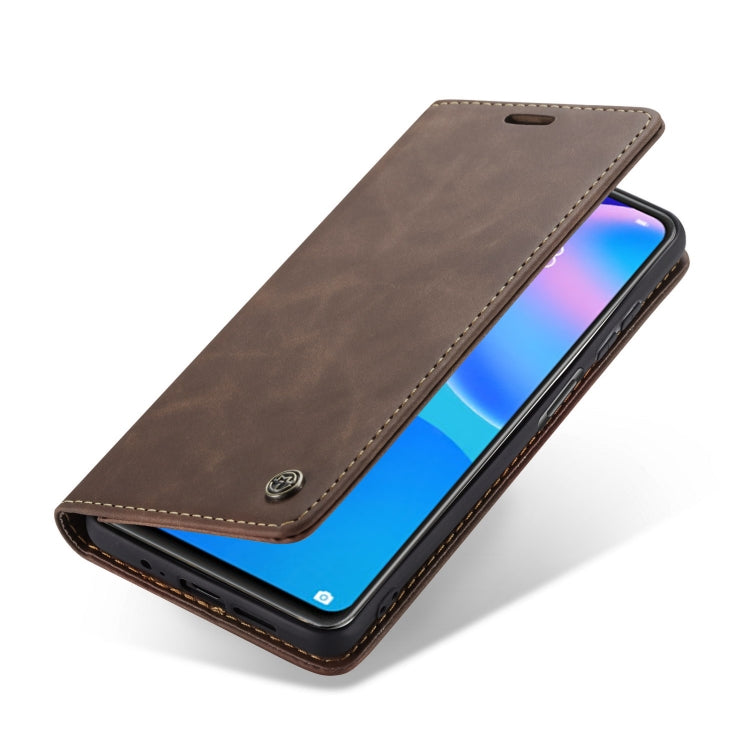 For Huawei P Smart 2021 CaseMe-013 Multifunctional Retro Frosted Horizontal Flip Leather Case with Card Slot & Holder & Wallet(Coffee) - Huawei Cases by CaseMe | Online Shopping South Africa | PMC Jewellery | Buy Now Pay Later Mobicred