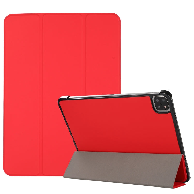 3-folding Skin Texture Horizontal Flip TPU + PU Leather Case with Holder For iPad Air 11 2024 / 2022 / 2020 10.9 (Red) - iPad Air (2022) / (2020) 10.9 Cases by PMC Jewellery | Online Shopping South Africa | PMC Jewellery | Buy Now Pay Later Mobicred