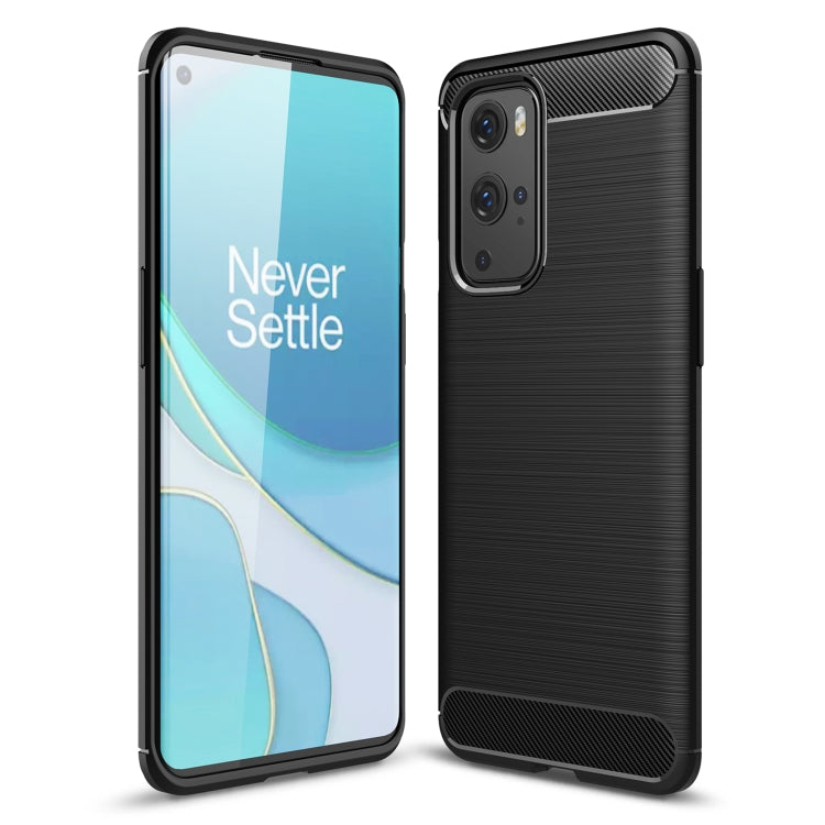 For OnePlus 9 Pro Brushed Texture Carbon Fiber TPU Case(Black) - OnePlus Cases by PMC Jewellery | Online Shopping South Africa | PMC Jewellery