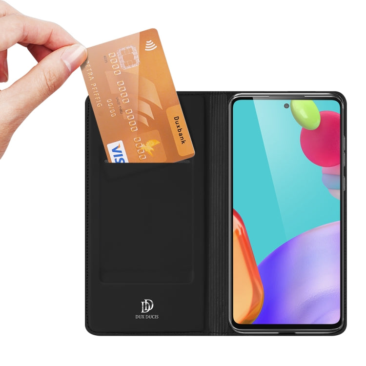 For Samsung Galaxy A52s / A52 5G / 4G DUX DUCIS Skin Pro Series Horizontal Flip PU + TPU Leather Case, with Holder & Card Slots(Black) - Galaxy Phone Cases by DUX DUCIS | Online Shopping South Africa | PMC Jewellery | Buy Now Pay Later Mobicred