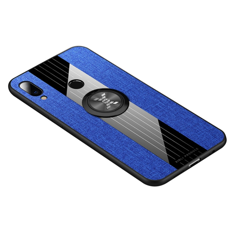 For Meizu Note 9 XINLI Stitching Cloth Texture Shockproof TPU Protective Case with Ring Holder(Blue) - Meizu by XINLI | Online Shopping South Africa | PMC Jewellery | Buy Now Pay Later Mobicred