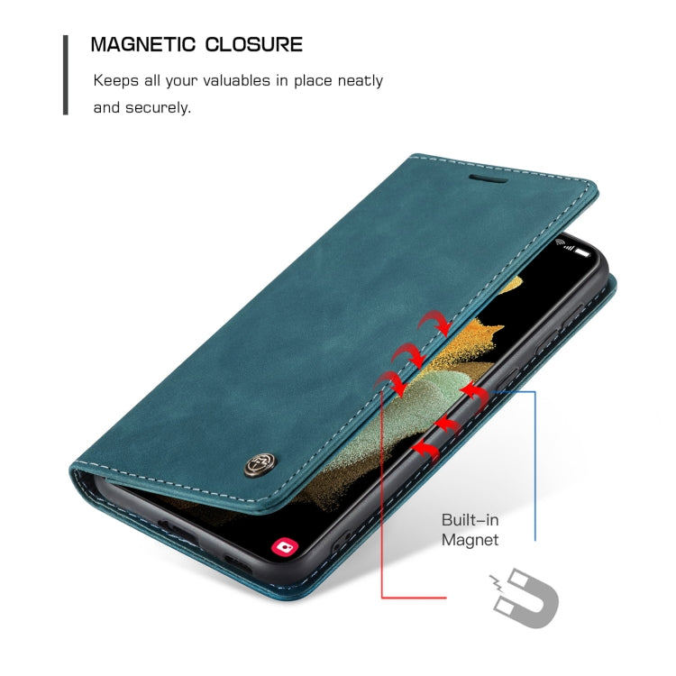 For Samsung Galaxy S21 Ultra 5G CaseMe 013 Multifunctional Horizontal Flip Leather Case with Holder & Card Slot & Wallet(Blue) - Galaxy S21 Ultra 5G Cases by CaseMe | Online Shopping South Africa | PMC Jewellery | Buy Now Pay Later Mobicred