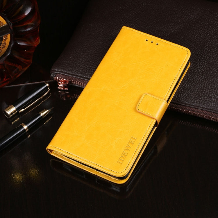 For LG K71 idewei Crazy Horse Texture Horizontal Flip Leather Case with Holder & Card Slots & Wallet(Yellow) - LG by idewei | Online Shopping South Africa | PMC Jewellery | Buy Now Pay Later Mobicred