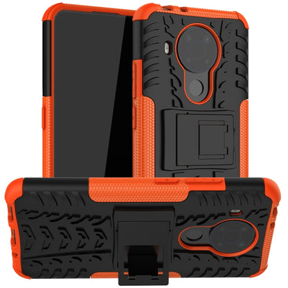 For Nokia 3.4 / 5.4 Tire Texture Shockproof TPU+PC Protective Case with Holder(Orange) - Nokia Cases by PMC Jewellery | Online Shopping South Africa | PMC Jewellery