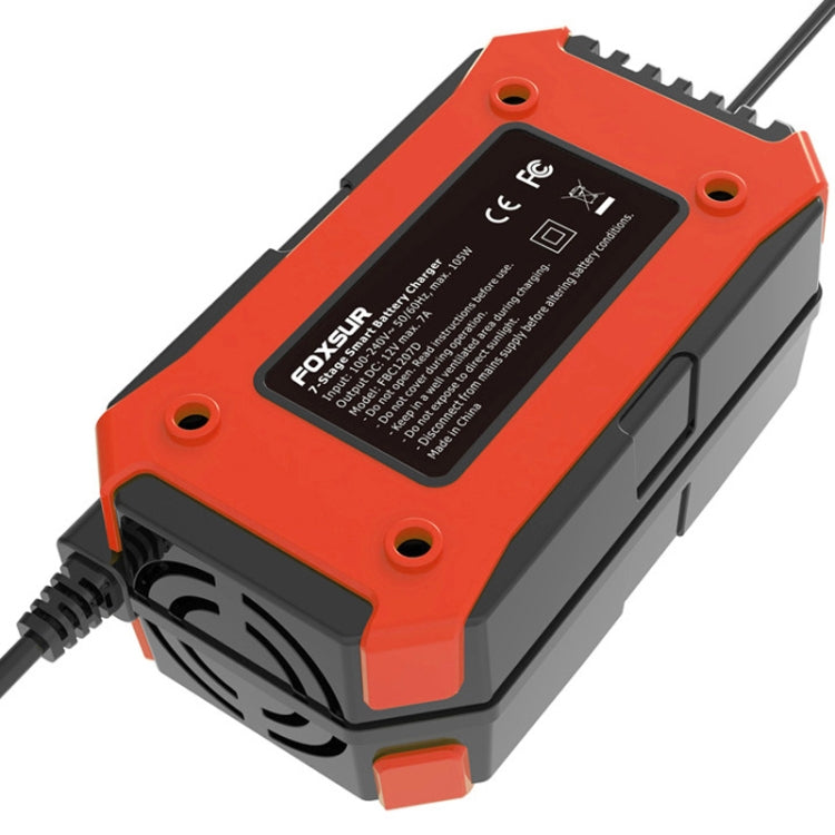 FOXSUR Car / Motorcycle Repair Charger 12V 7A 7-stage + Multi-battery Mode Lead-acid Battery Charger, Plug Type:US Plug(Red) - Battery Charger by FOXSUR | Online Shopping South Africa | PMC Jewellery | Buy Now Pay Later Mobicred