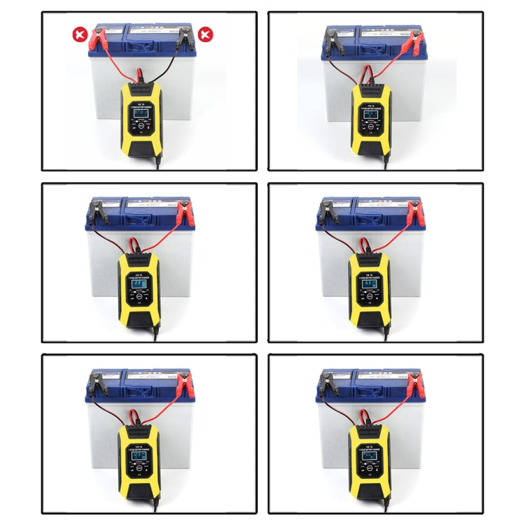 FOXSUR Car / Motorcycle Repair Charger 12V 7A 7-stage + Multi-battery Mode Lead-acid Battery Charger, Plug Type:EU Plug(Yellow) - Battery Charger by FOXSUR | Online Shopping South Africa | PMC Jewellery | Buy Now Pay Later Mobicred