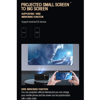 T500 1920x1080P 80 Lumens Portable Mini Home Theater LED HD Digital Projector With Remote Control & Adaptor(White) - LED Projector by PMC Jewellery | Online Shopping South Africa | PMC Jewellery | Buy Now Pay Later Mobicred