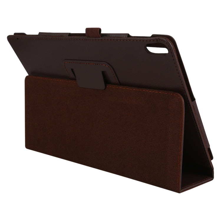 For Lenovo Tab 4 10 Plus (TB-X704) / Tab 4 10 (TB-X304) Litchi Texture Solid Color Horizontal Flip Leather Case with Holder & Pen Slot(Brown) - Lenovo by PMC Jewellery | Online Shopping South Africa | PMC Jewellery | Buy Now Pay Later Mobicred