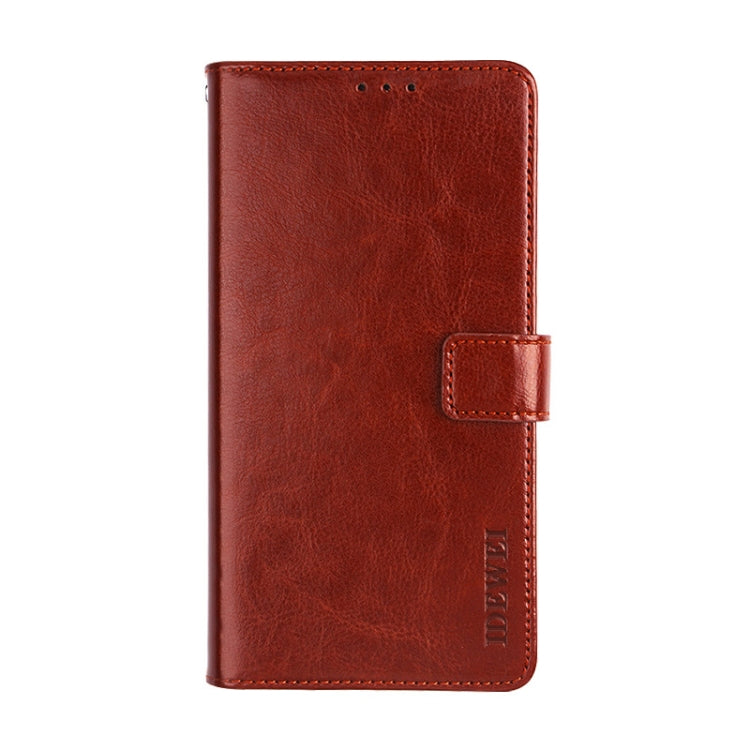 For TCL 10 SE idewei Crazy Horse Texture Horizontal Flip Leather Case with Holder & Card Slots & Wallet(Brown) - free shipping - PMC Jewellery - Order now!