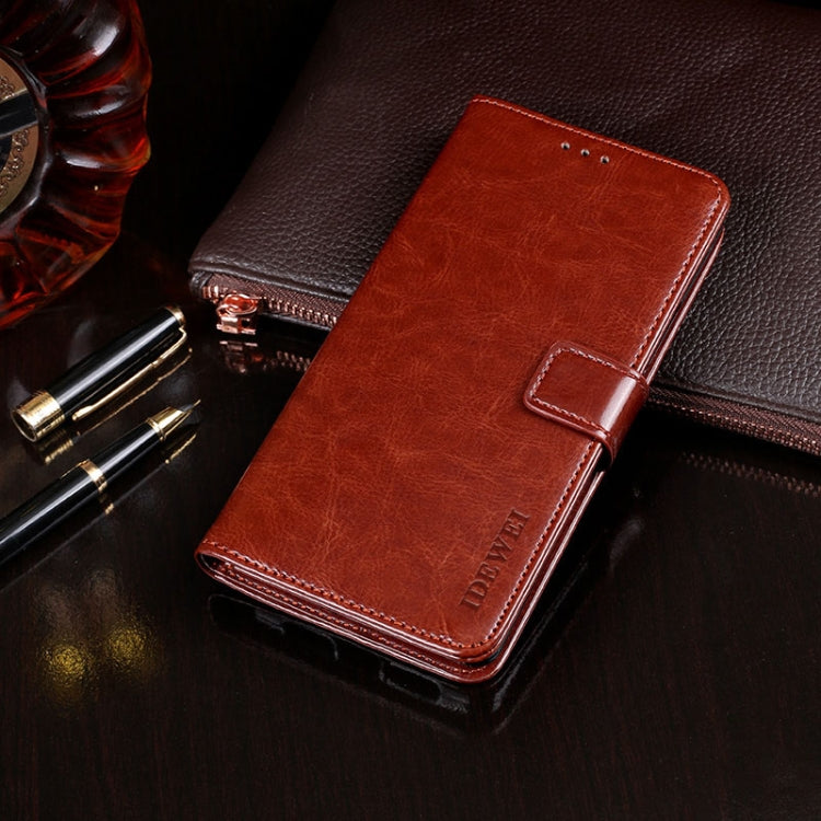 For TCL 10 SE idewei Crazy Horse Texture Horizontal Flip Leather Case with Holder & Card Slots & Wallet(Brown) - free shipping - PMC Jewellery - Order now!