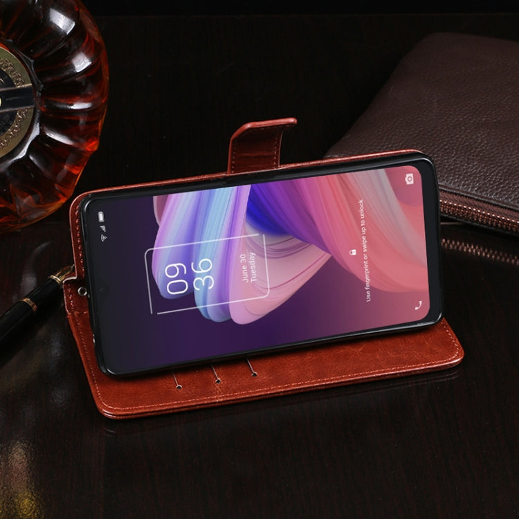 For TCL 10 SE idewei Crazy Horse Texture Horizontal Flip Leather Case with Holder & Card Slots & Wallet(Brown) - free shipping - PMC Jewellery - Order now!