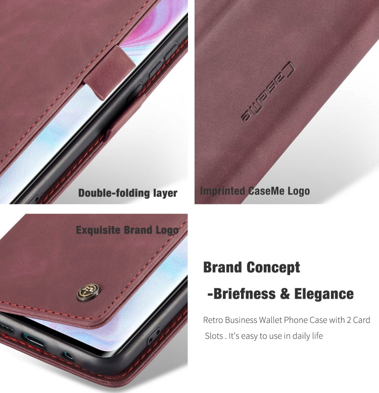 For Xiaomi CC9 Pro CaseMe 013 Multifunctional Horizontal Flip Leather Case with Holder & Card Slot & Wallet(Wine Red) - Xiaomi Cases by CaseMe | Online Shopping South Africa | PMC Jewellery | Buy Now Pay Later Mobicred