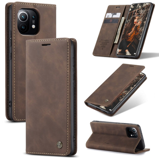 For Xiaomi Mi 11 CaseMe 013 Multifunctional Horizontal Flip Leather Case with Holder & Card Slot & Wallet(Coffee) - Xiaomi Cases by CaseMe | Online Shopping South Africa | PMC Jewellery | Buy Now Pay Later Mobicred