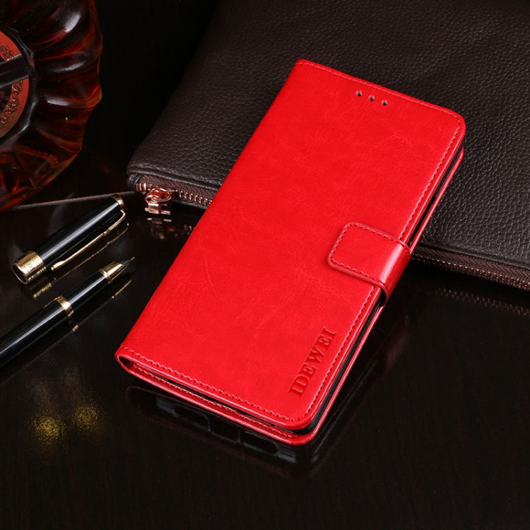 For Blackview A80S idewei Crazy Horse Texture Horizontal Flip Leather Case with Holder & Card Slots & Wallet(Red) - More Brand by idewei | Online Shopping South Africa | PMC Jewellery | Buy Now Pay Later Mobicred