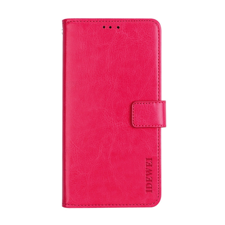 For Blackview A80S idewei Crazy Horse Texture Horizontal Flip Leather Case with Holder & Card Slots & Wallet(Rose Red) - More Brand by idewei | Online Shopping South Africa | PMC Jewellery | Buy Now Pay Later Mobicred