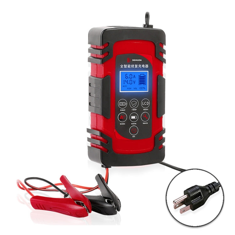 DEMUDA DC-80 Car Battery Charger 12V/24V Intelligent Pulse Repair Type Lead-acid Battery, Plug Type:US Plug(Red) - Battery Charger by PMC Jewellery | Online Shopping South Africa | PMC Jewellery | Buy Now Pay Later Mobicred