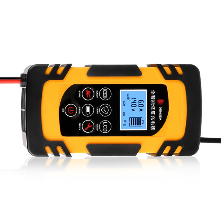 DEMUDA DC-80 Car Battery Charger 12V/24V Intelligent Pulse Repair Type Lead-acid Battery, Plug Type:JP Plug(Yellow) - Battery Charger by PMC Jewellery | Online Shopping South Africa | PMC Jewellery | Buy Now Pay Later Mobicred