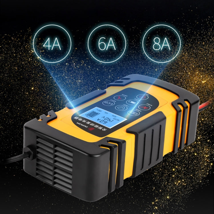 DEMUDA DC-80 Car Battery Charger 12V/24V Intelligent Pulse Repair Type Lead-acid Battery, Plug Type:JP Plug(Yellow) - Battery Charger by PMC Jewellery | Online Shopping South Africa | PMC Jewellery | Buy Now Pay Later Mobicred