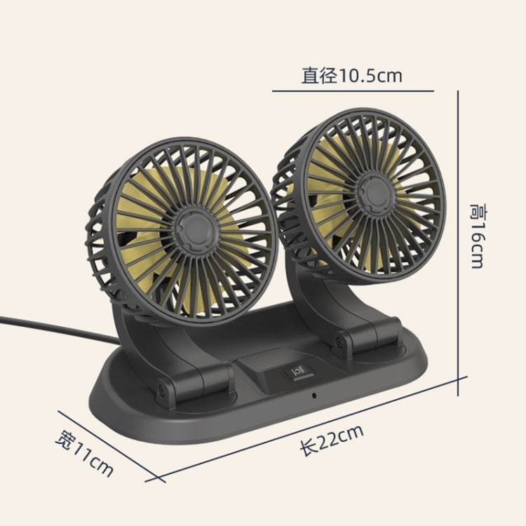 F410 USB 5V Car Dual-head Folding Electric Cooling Fan with Temporary Temporary Parking Card - Heating & Fans by PMC Jewellery | Online Shopping South Africa | PMC Jewellery | Buy Now Pay Later Mobicred