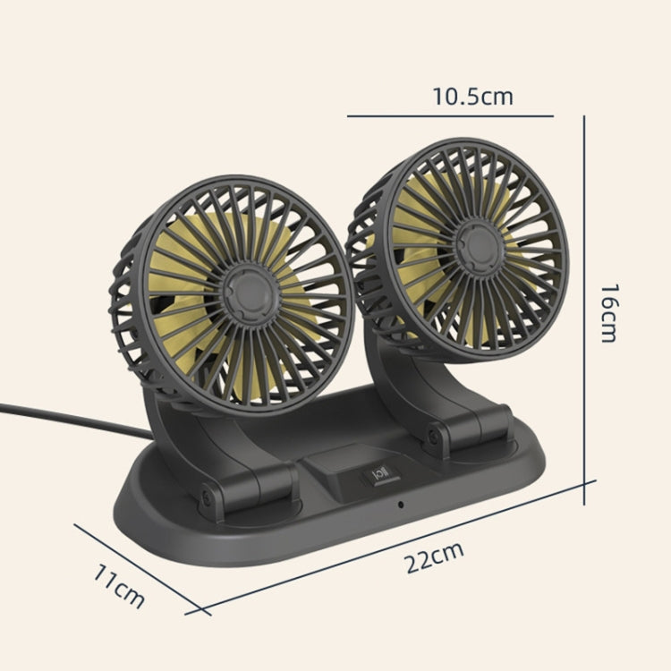 F410 12V Car Dual-head Folding Electric Cooling Fan with Temporary Temporary Parking Card - Heating & Fans by PMC Jewellery | Online Shopping South Africa | PMC Jewellery | Buy Now Pay Later Mobicred