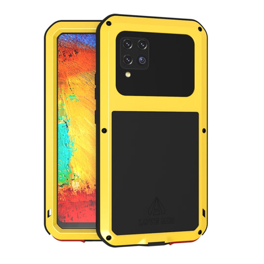 For Samsung Galaxy A42 LOVE MEI Metal Shockproof Waterproof Dustproof Protective Case with Glass(Yellow) - Galaxy Phone Cases by LOVE MEI | Online Shopping South Africa | PMC Jewellery