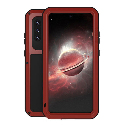 For Samsung Galaxy A72 5G / 4G LOVE MEI Metal Shockproof Waterproof Dustproof Protective Case with Glass(Red) - Galaxy Phone Cases by LOVE MEI | Online Shopping South Africa | PMC Jewellery