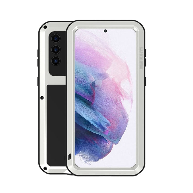 For Samsung Galaxy S21+ 5G LOVE MEI Metal Shockproof Waterproof Dustproof Protective Case with Glass(Silver) - Galaxy S21+ 5G Cases by LOVE MEI | Online Shopping South Africa | PMC Jewellery | Buy Now Pay Later Mobicred