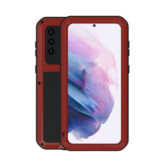 For Samsung Galaxy S21+ 5G LOVE MEI Metal Shockproof Waterproof Dustproof Protective Case with Glass(Red) - Galaxy S21+ 5G Cases by LOVE MEI | Online Shopping South Africa | PMC Jewellery